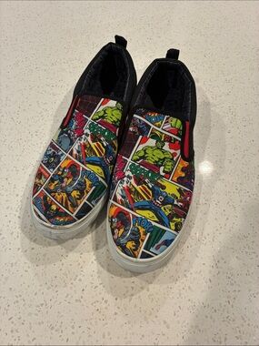 Marvel Comic Panel Slip-On Sneakers - Black, Red, Green, Blue, Yellow
